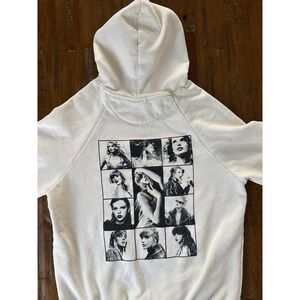Taylor Swift The Eras Tour Hoodie LARGE Cream OFFICIAL Merch Pullover Sweatshirt